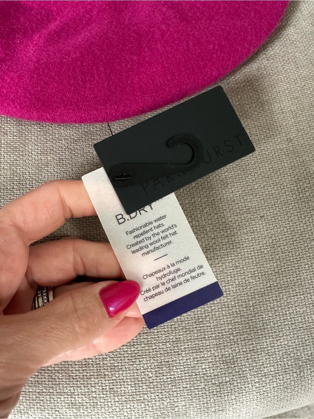 NWT Parkhurst Classic 100% Wool Basque Unisex Beret - bright pink - Picture 2 of 4
